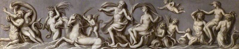 Panel From The Robert Adam Library At Audley End Representing Water — Giovanni Battista Cipriani