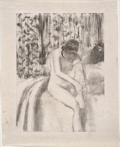 Girl Putting On Her Stockings — Edgar Degas