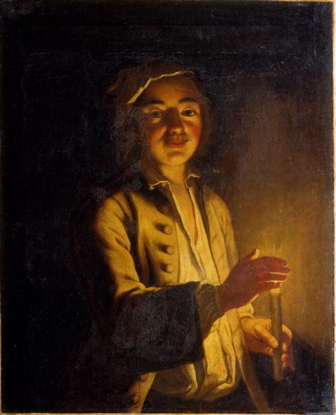 Jeune Paysan Faisant Sa Ronde Du Soir (à La Chandelle) — Gresly Gaspard
