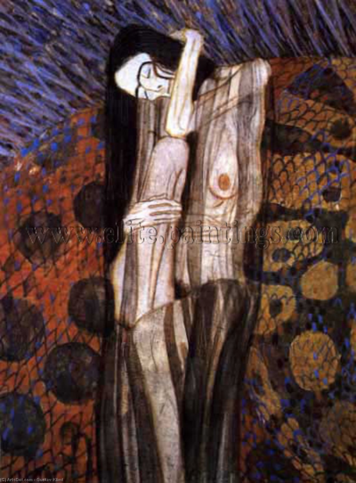 Beethovenfries Die Feindlichen Gewalten, Der Nagende Kummer — Gustav Klimt