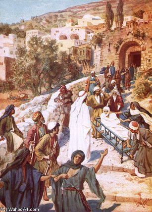 Jesus Raising A Young Man From The Dead In A City — William Brassey Hole