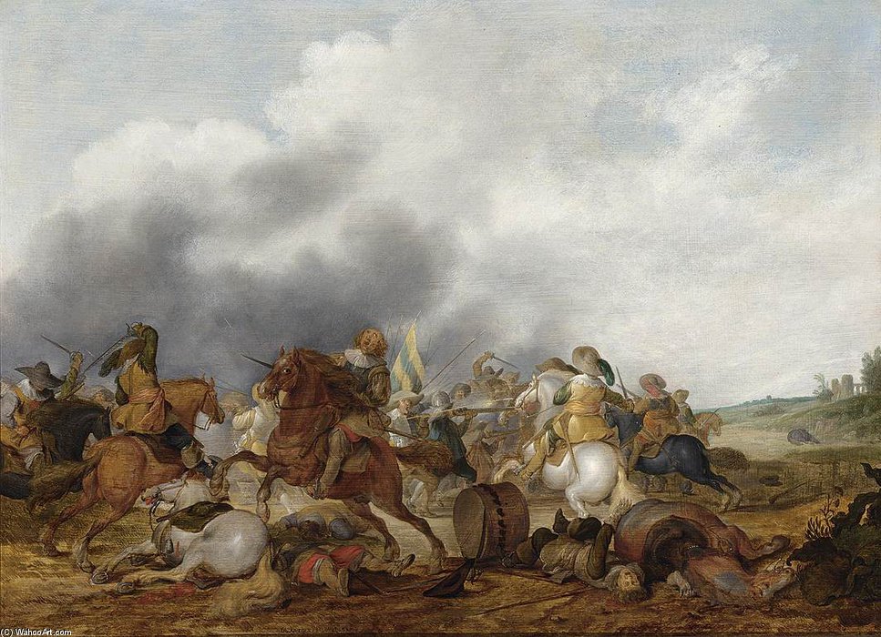 Cavalry Battle Scene — Palamedes Palamedesz