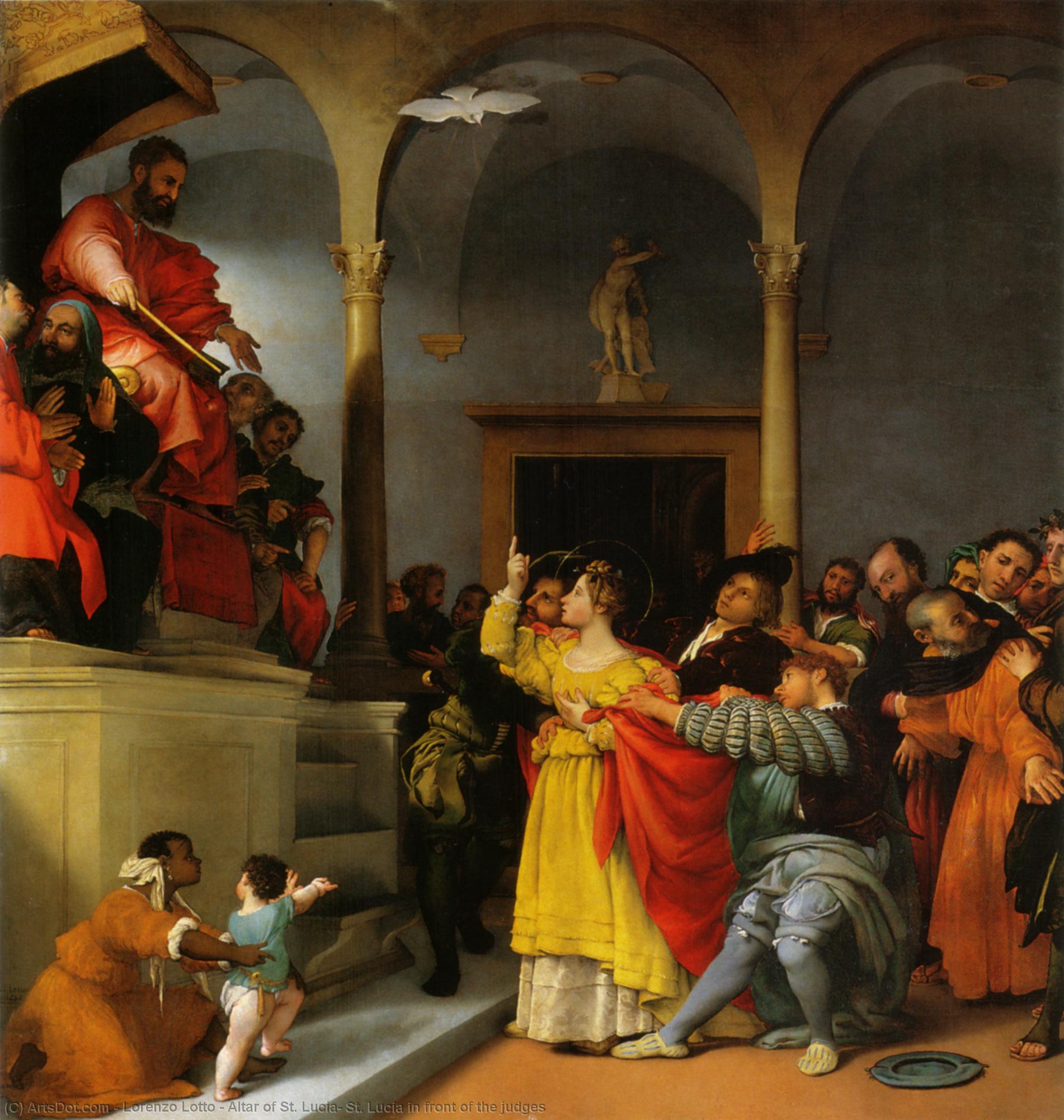 Altar Of St. Lucia: St. Lucia In Front Of The Judges — Lorenzo Lotto
