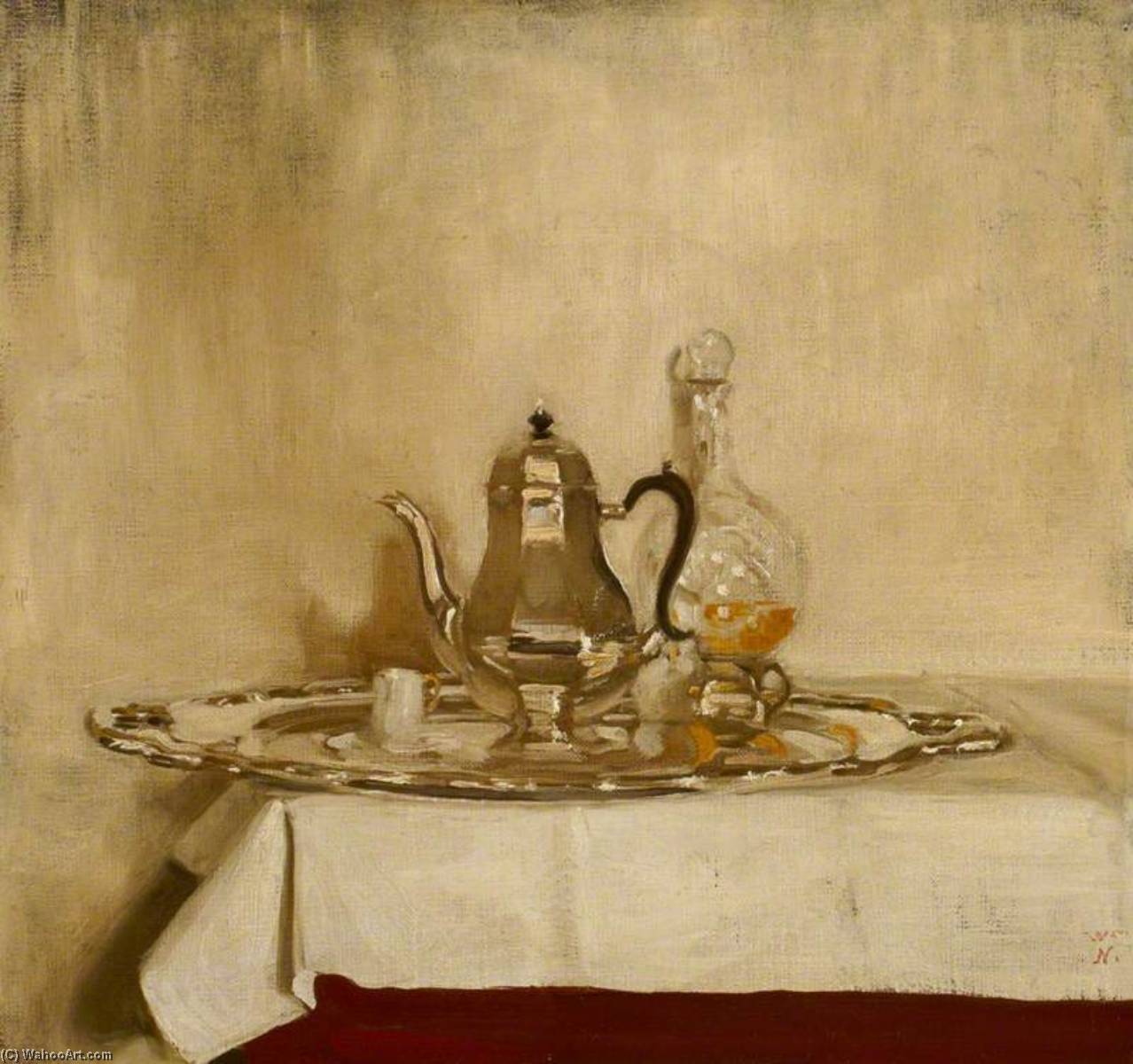 Silver Coffee Pot On A Silver Tray — ウィリアム・ニコルソン