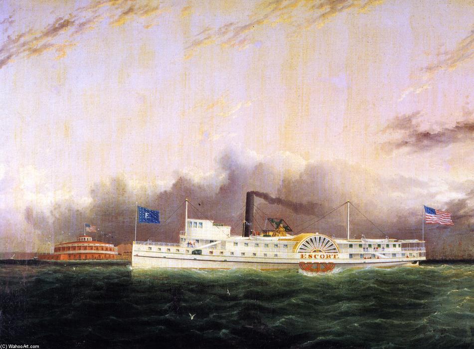 The Steamboat Escort'' Off The Battery'' — James Edward Buttersworth