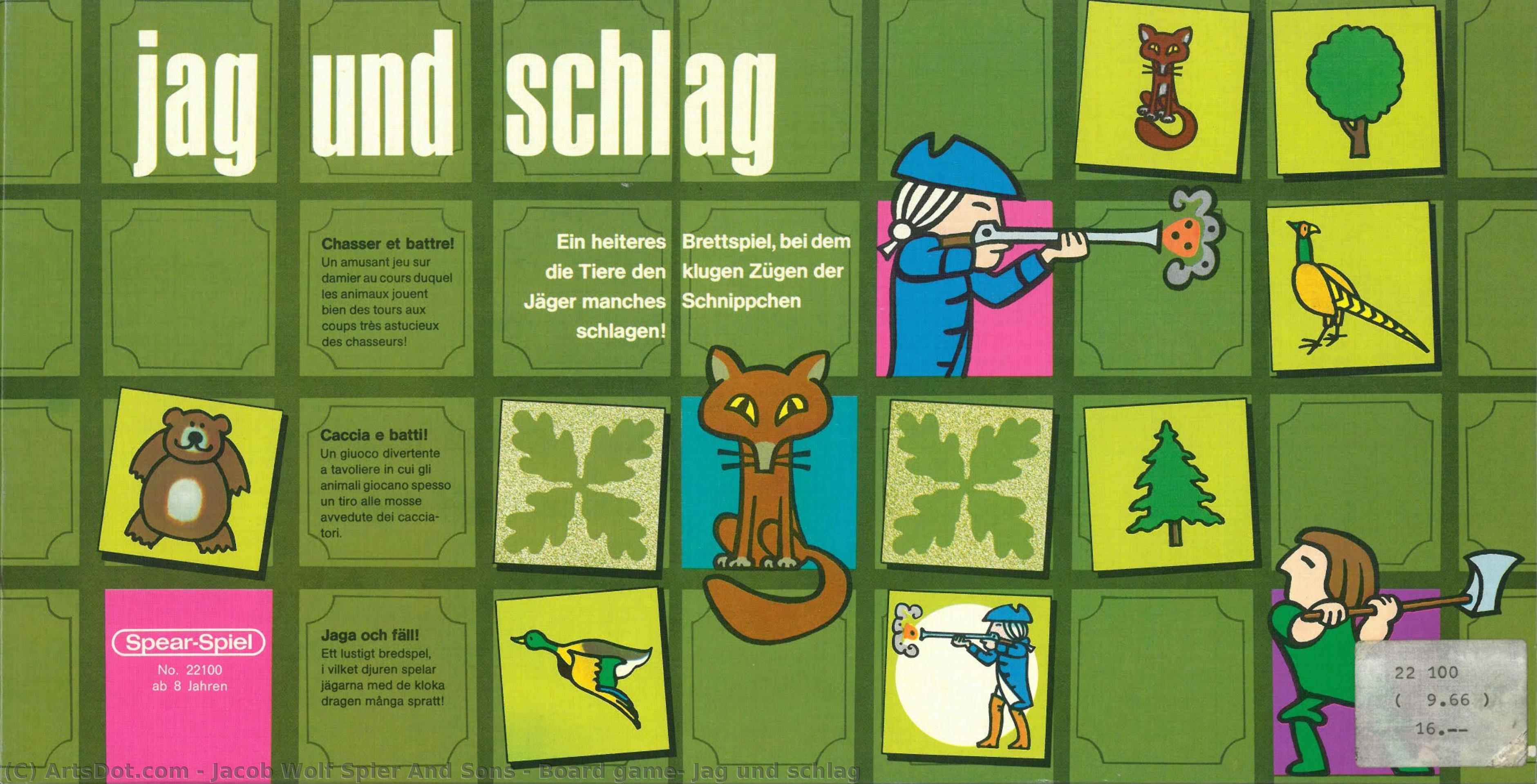 Board Game: Jag Und Schlag — Jacob Wolf Spier And Sons