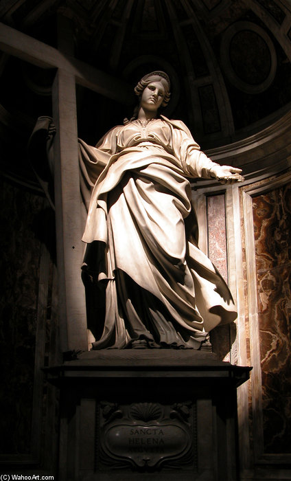 Helena Mit Dem Kreuz Christi In Der Peterskirche In Rom — Andrea Bolgi