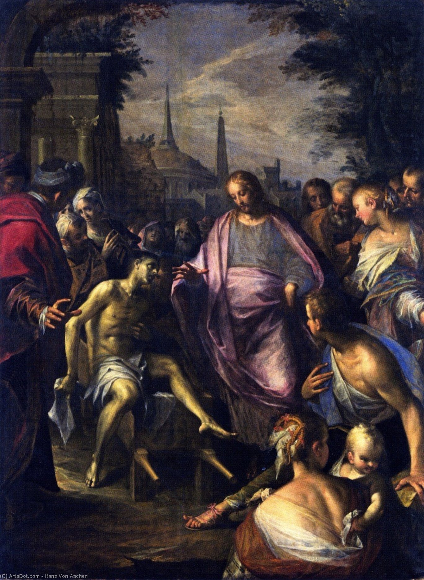 The Raising Of The Widow's Son Of Niam — Hans Von Aachen