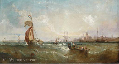 Shipping Off The Entrance To Portsmouth Harbour — William Calcott Knell