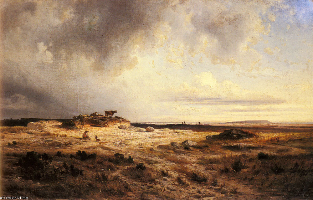 An Extensive Landscape With A Stormy Sky — Georges Michel