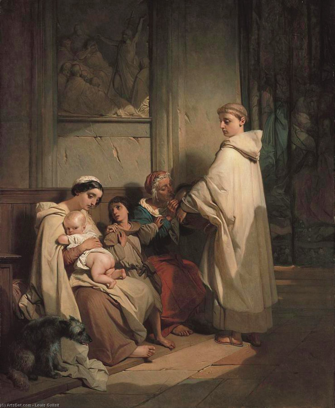 Monk Feeding The Poor — Louis Gallait
