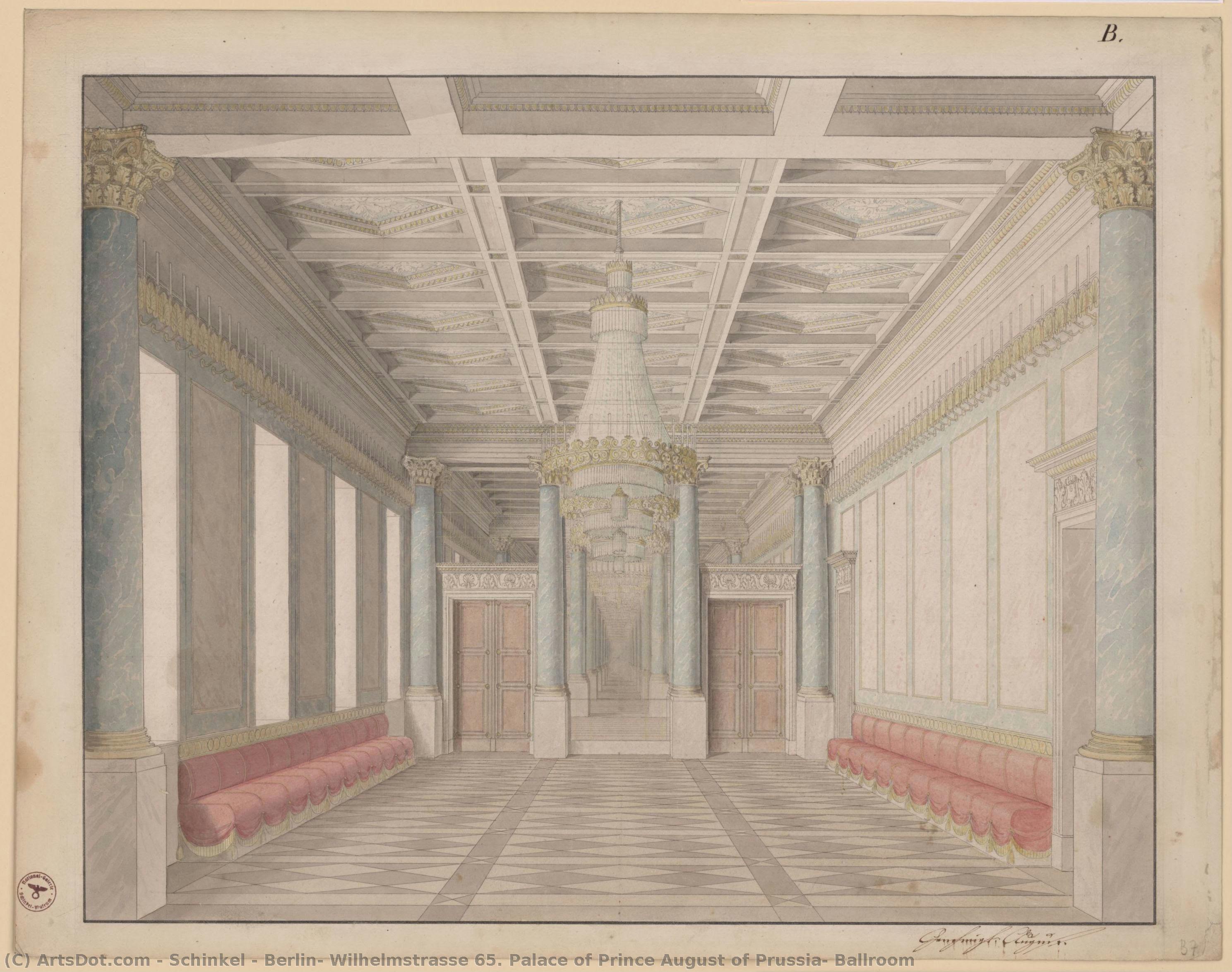 Berlin, Wilhelmstrasse 65. Palace Of Prince August Of Prussia, Ballroom — Karl Friedrich Schinkel