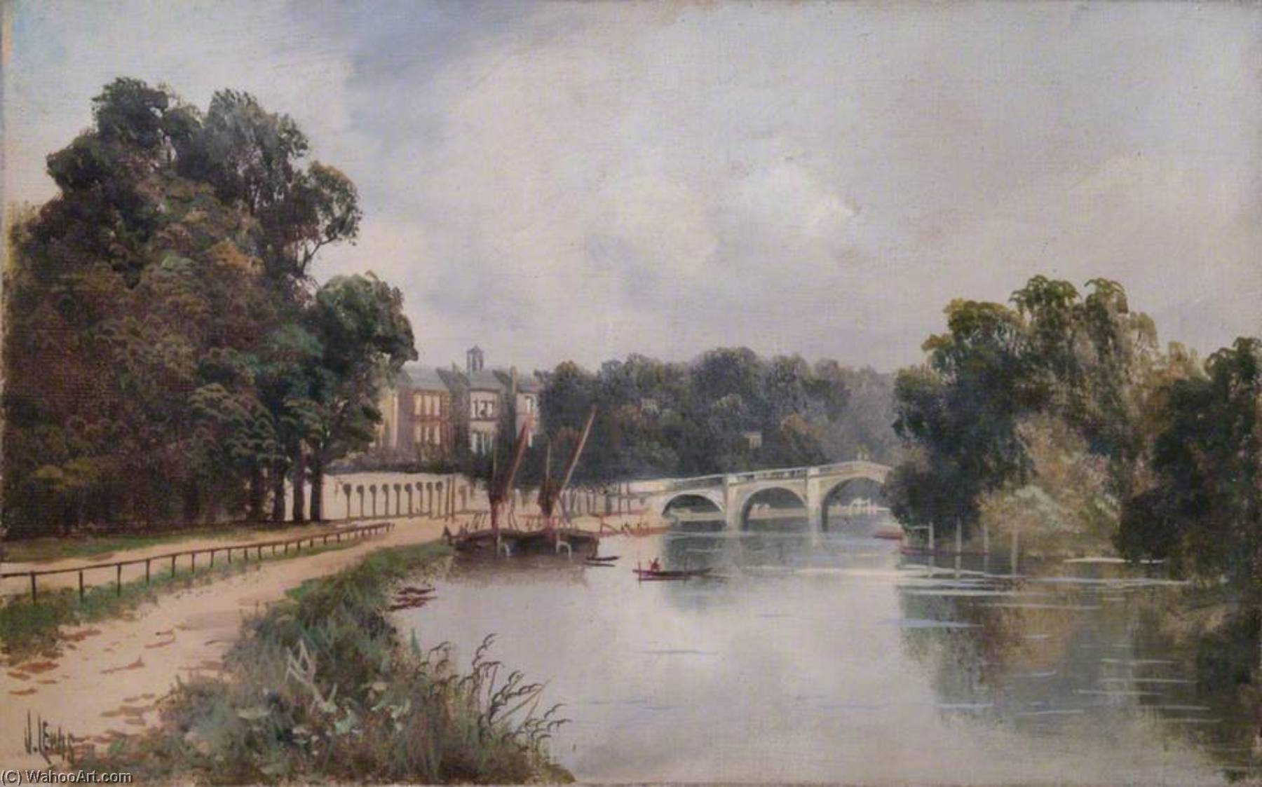 Cholmondeley Walk, Looking Towards Richmond Bridge, Surrey — James Isaiah Lewis