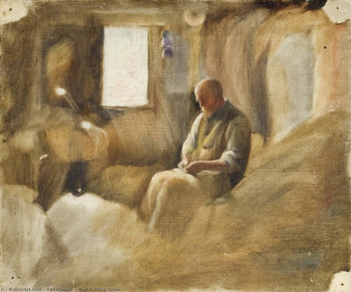 Man Cutting Straw — Rosa Lucas