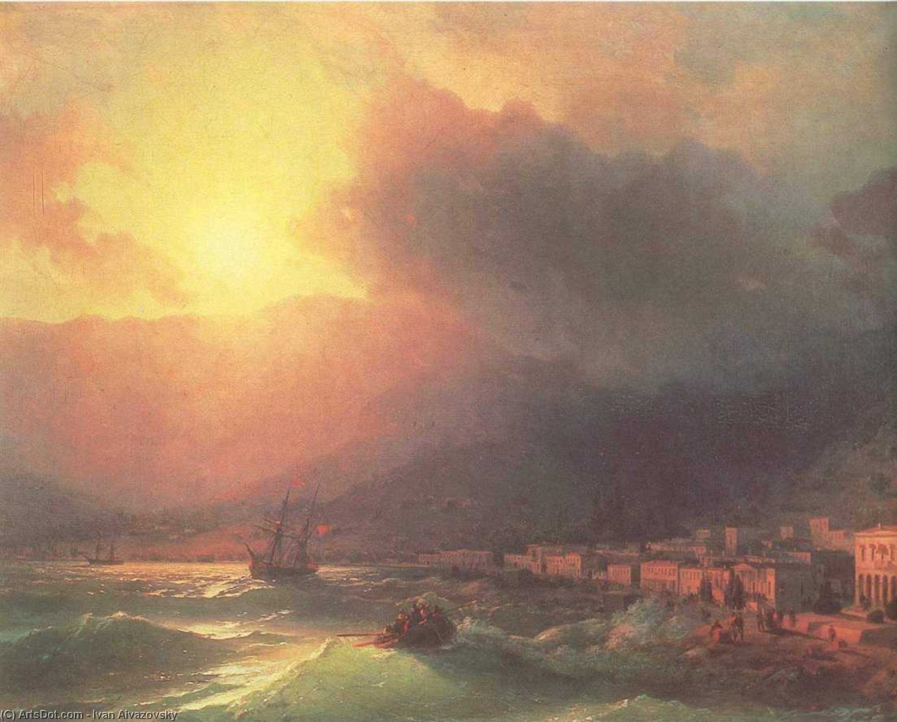 View Of Yalta In Evening — Ivan Konstantinovich Aivazovsky