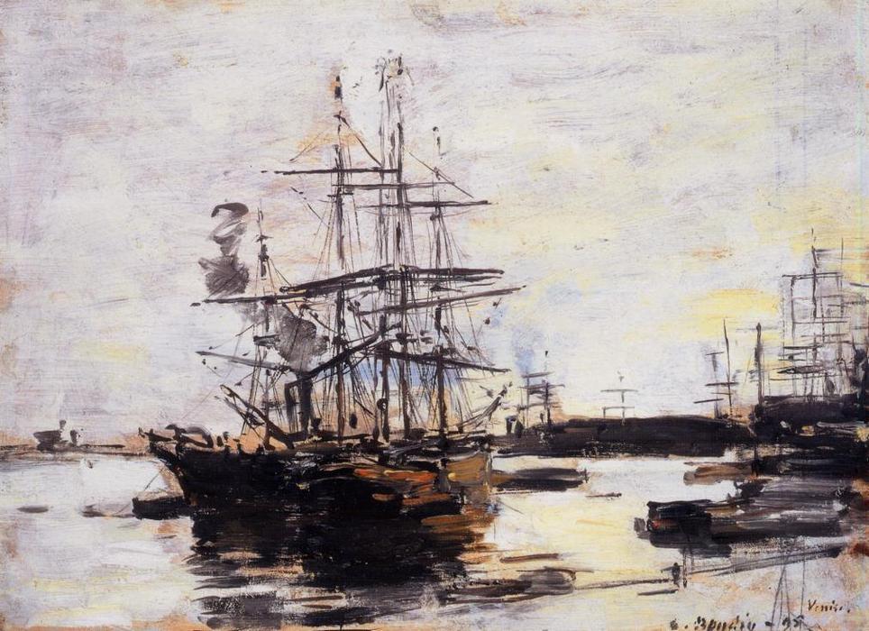 Vessel At Anchor Outside Of Venice — Eugène Louis Boudin