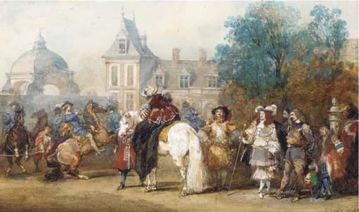 The Arrival Of Louis Xiv At Fontainebleau Castle — Eugene Louis Lami