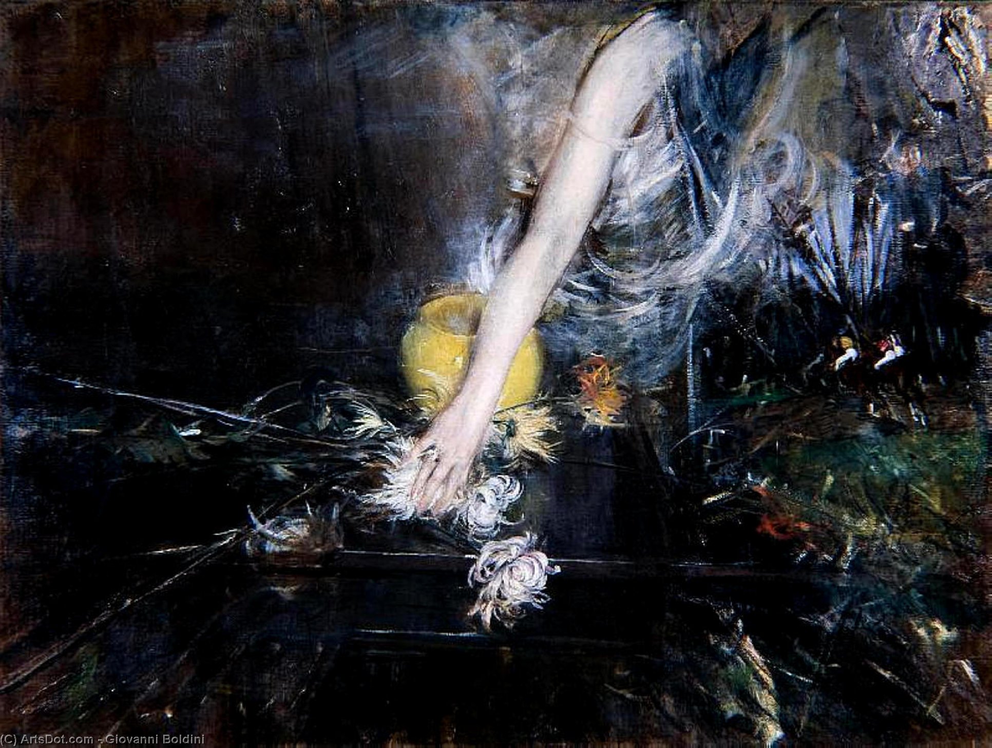 Arm With Vase Of Flowers — Giovanni Boldini