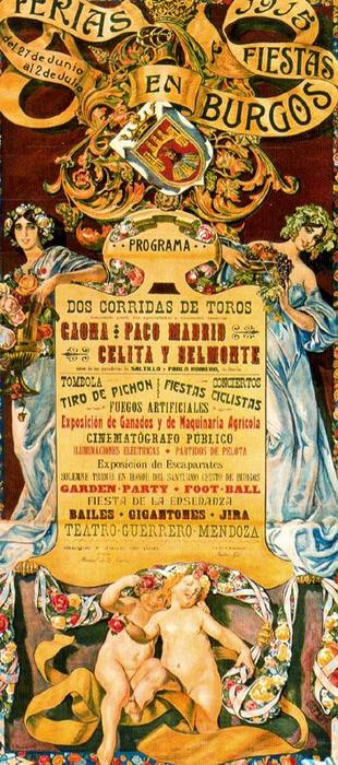 Poster For ''ferias Y Fiestas En Burgos'' — José Mongrell Torrent