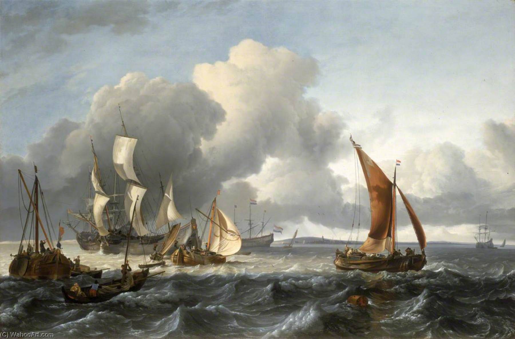 The Merchant Shipping Anchorage Off Texel Island With Oude Schild In The Distance — Ludolf Backhuysen I