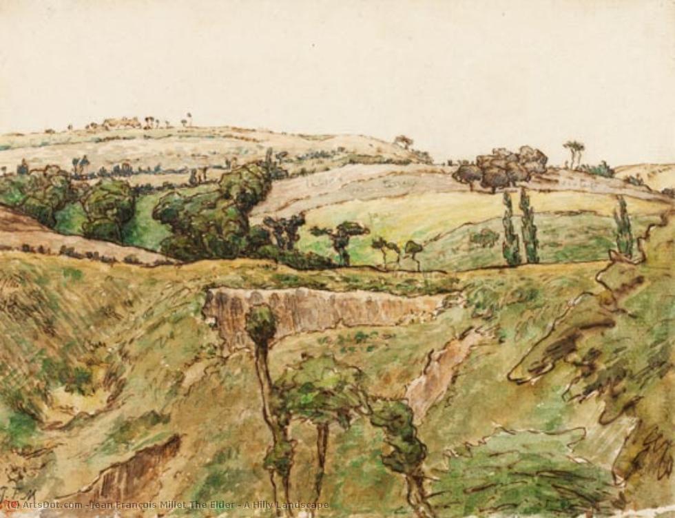 A Hilly Landscape — Jean François Millet The Elder