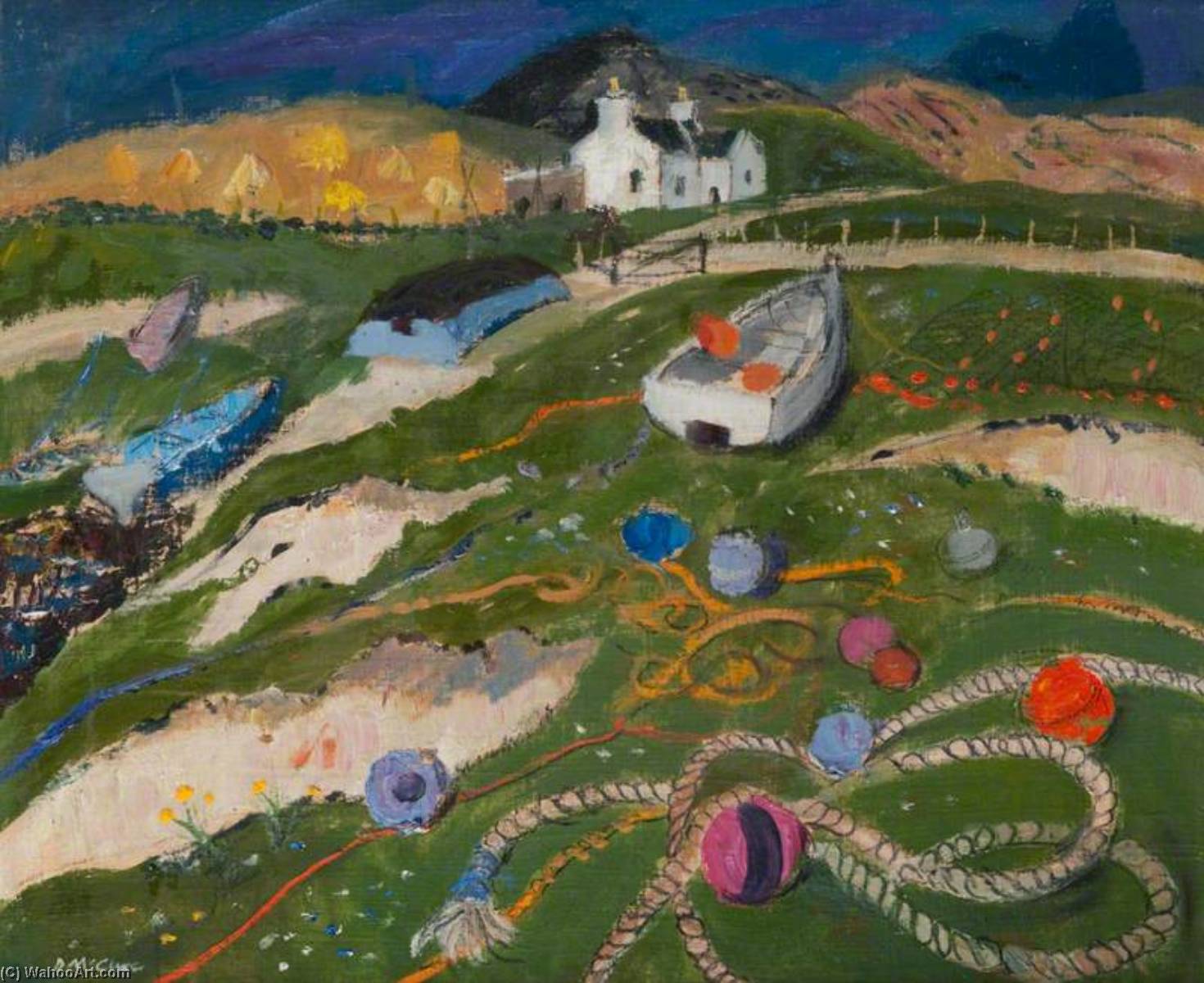 Boats And Houses At Clachtoll — David Mcclure