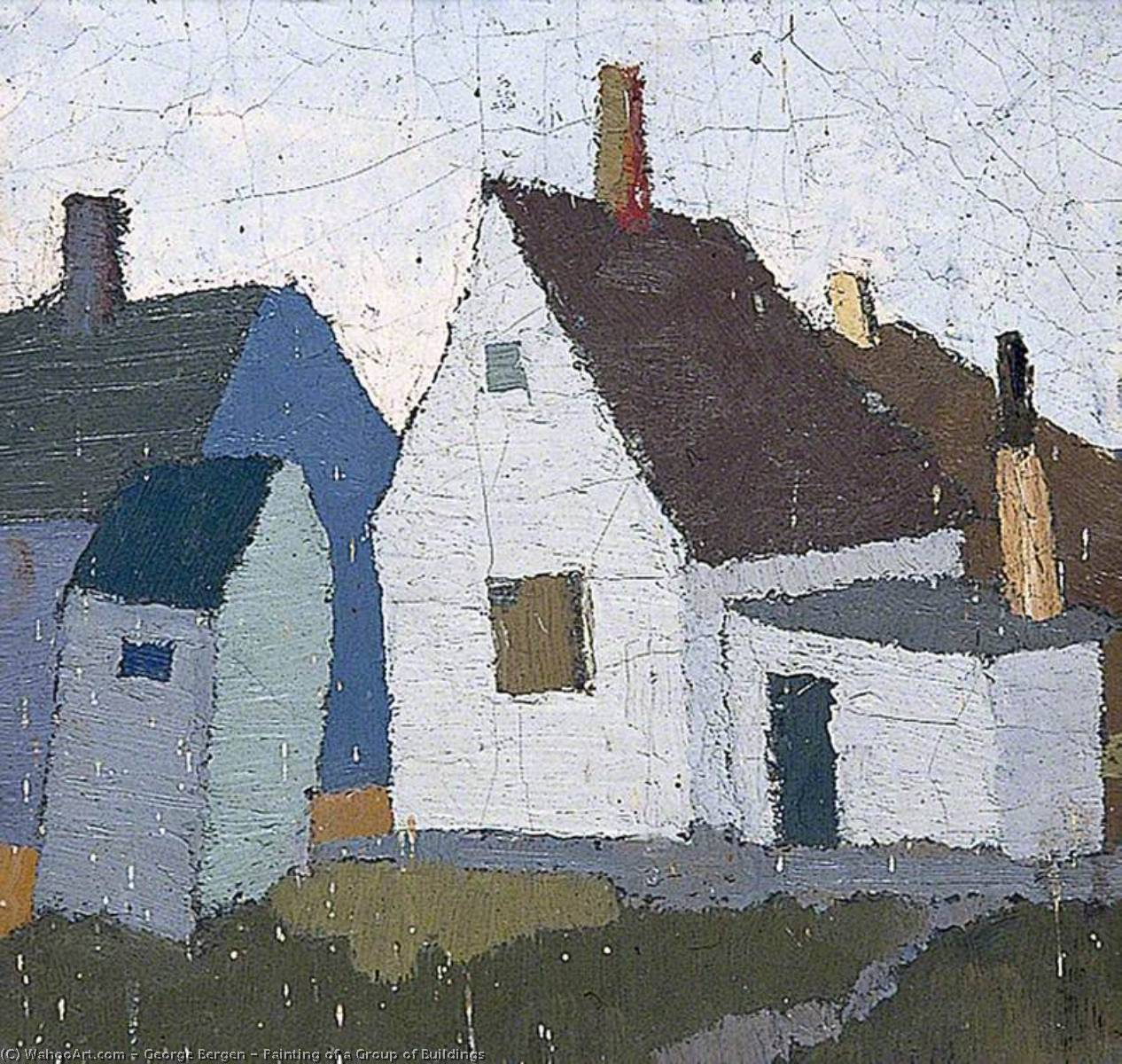 Painting Of A Group Of Buildings — George Bergen