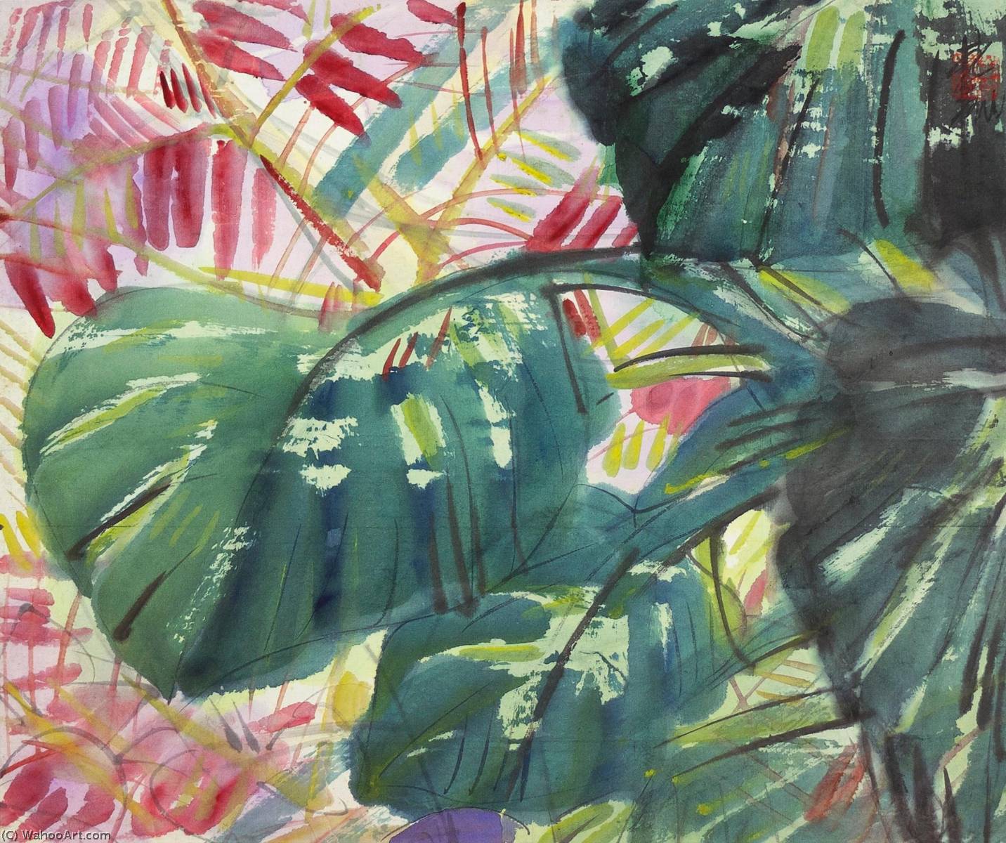 Foliage In The Garden — Lin Fengmian Flying Geese Over The Lotus Pond