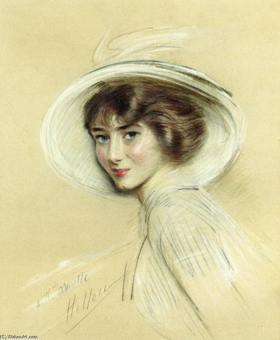 A Portrait Of Annette, Wearing A White Hat — Paul César Helleu