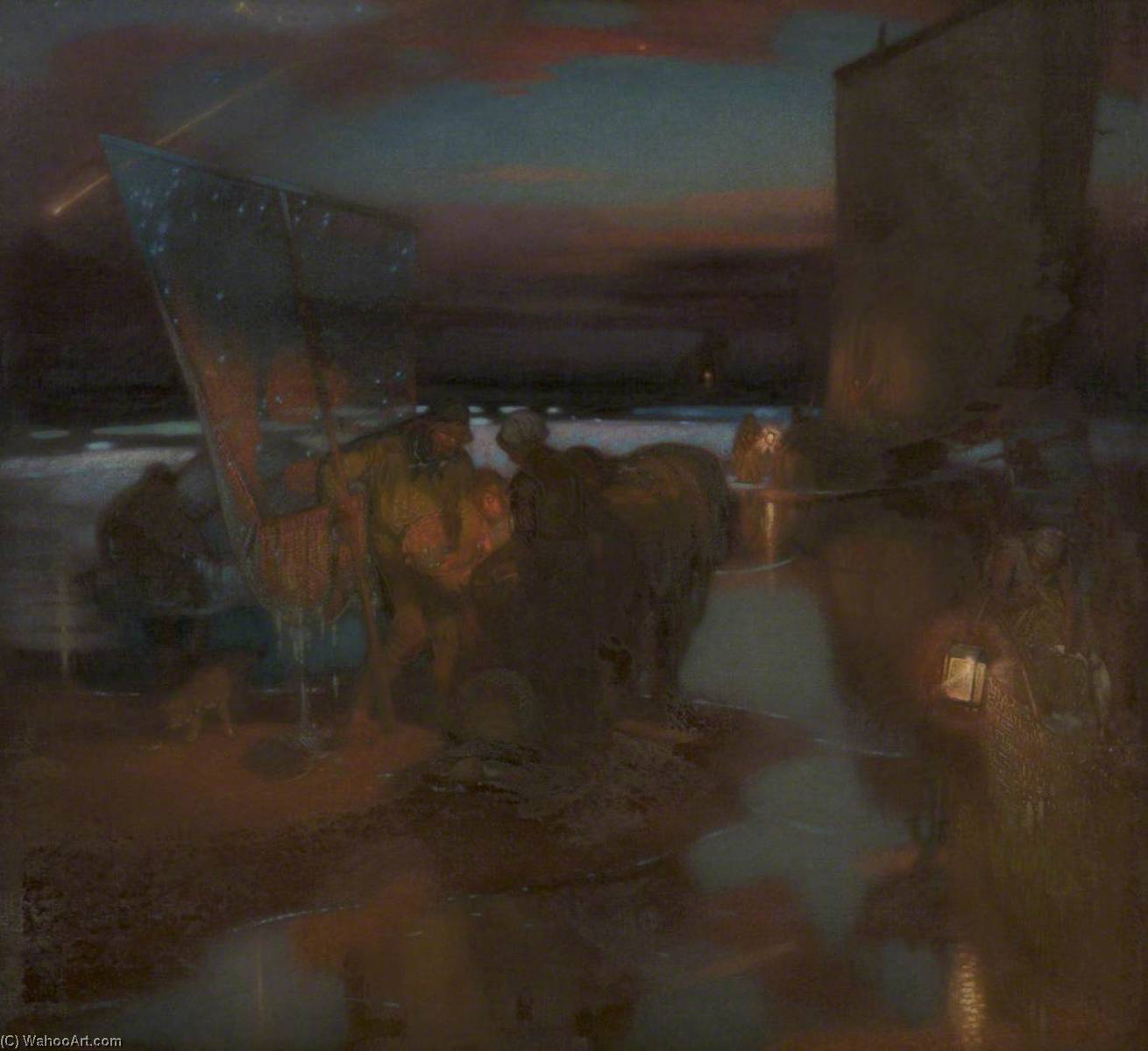 Shrimpers At Night — William Shackleton