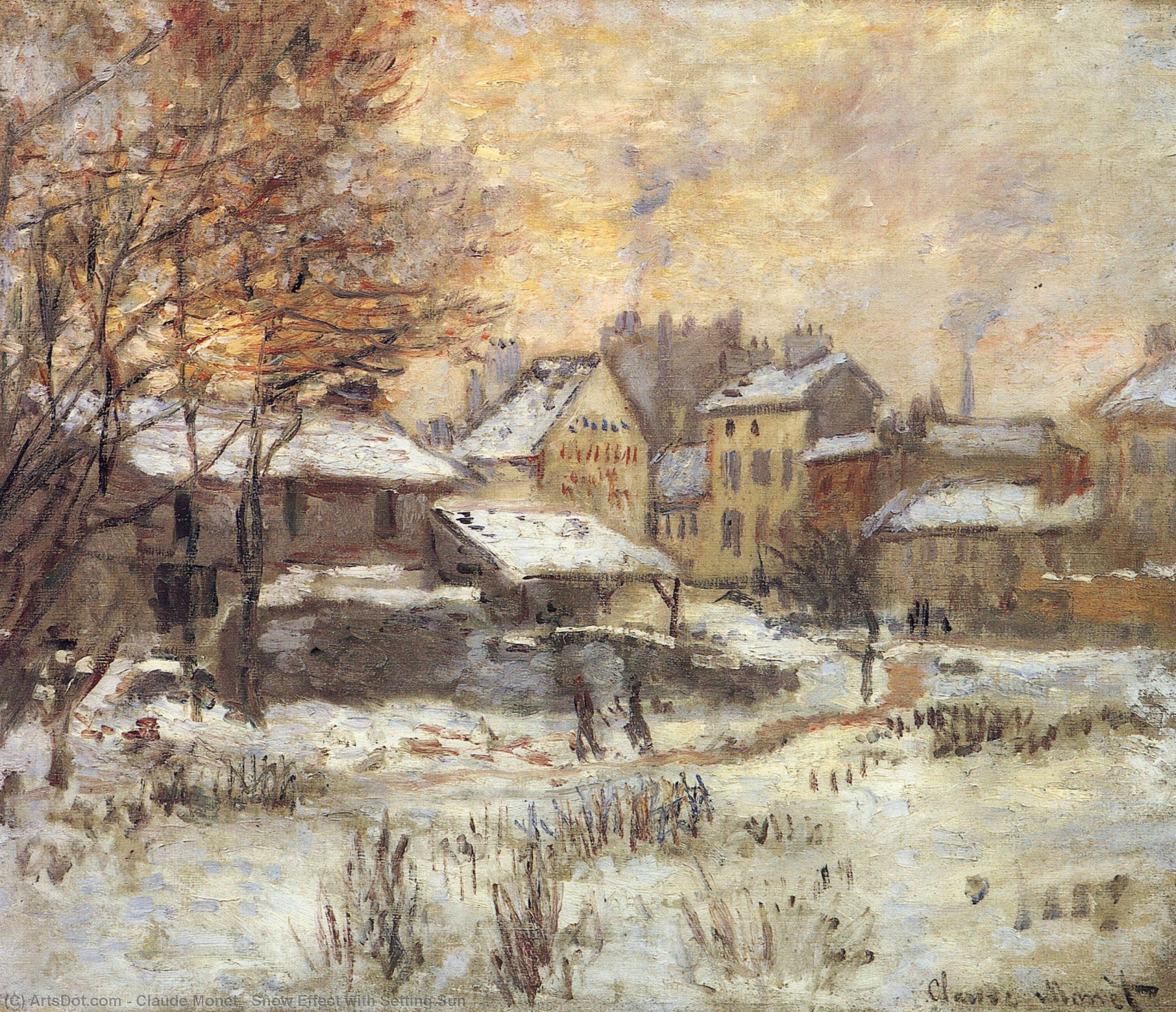 Snow Effect With Setting Sun — Клод Моне