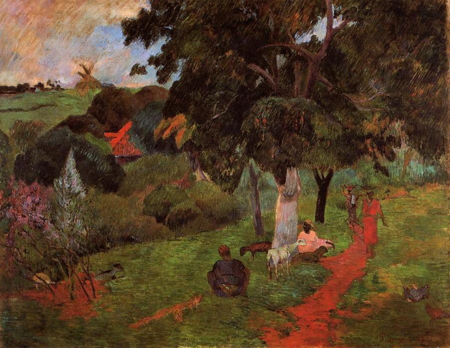 Martinique Landscape (also Known As Comings And Goings) — Eugène Henri Paul Gauguin