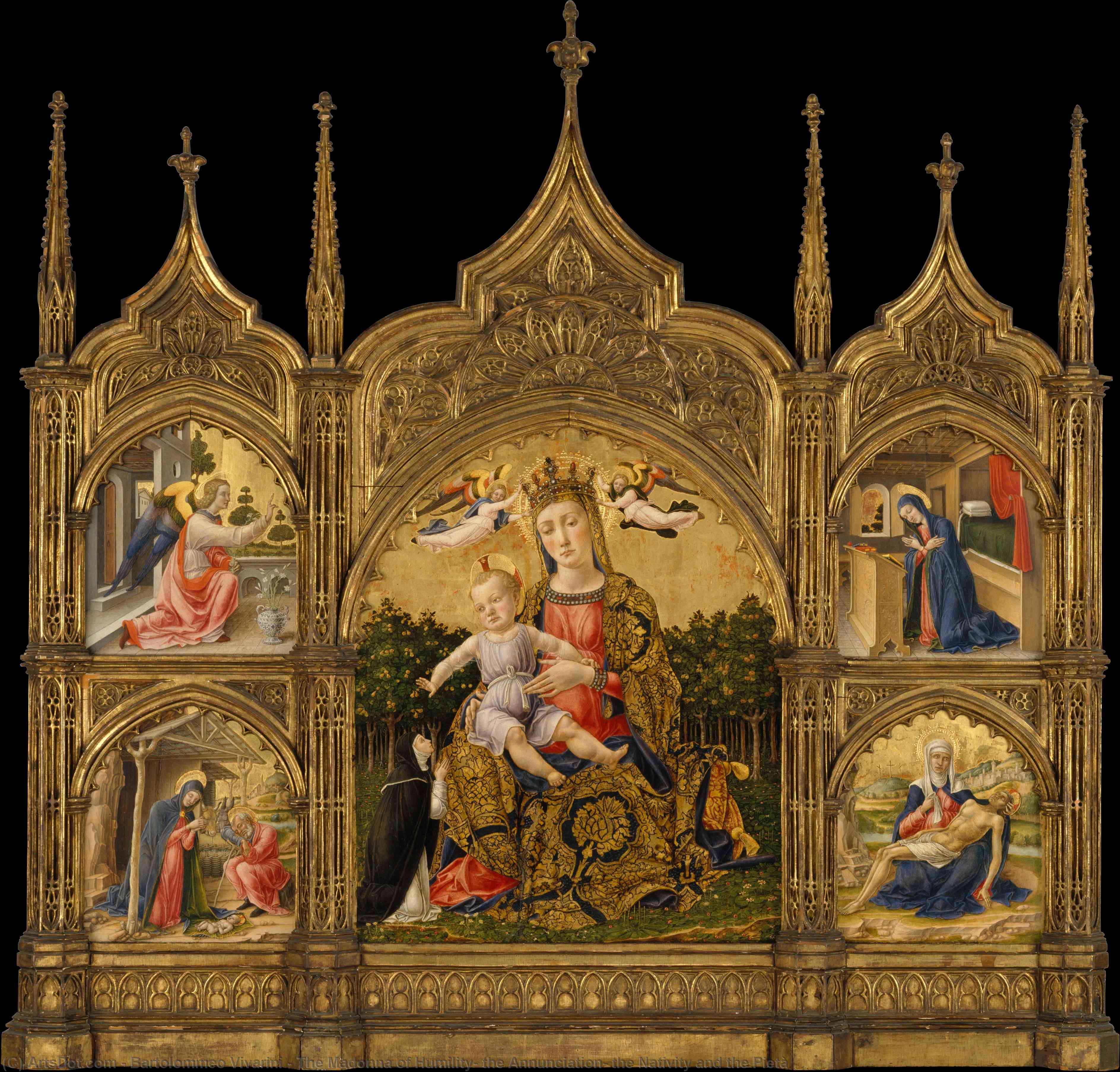 The Madonna Of Humility, The Annunciation, The Nativity And The Pietà — Bartolommeo Vivarini