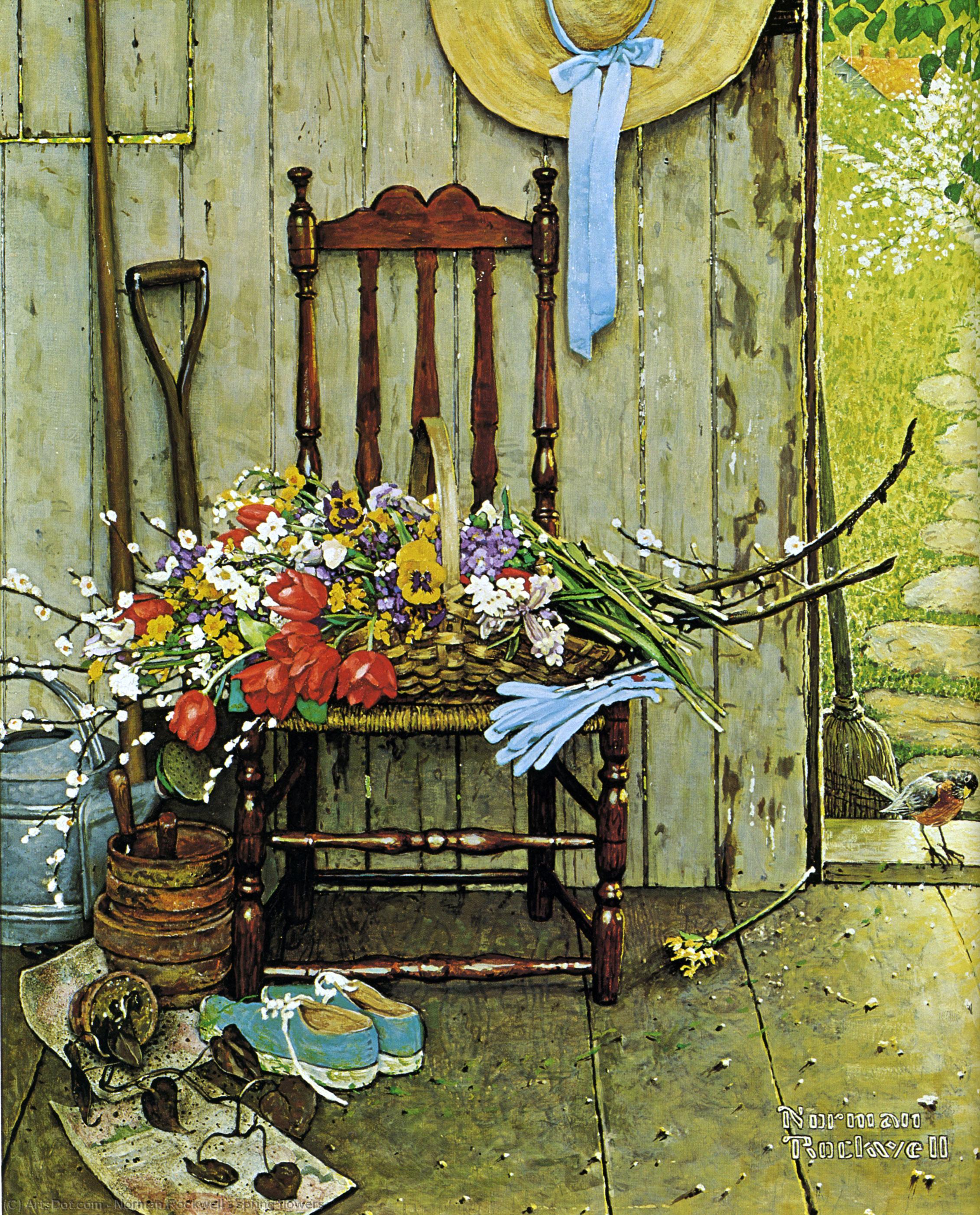 Spring Flowers — Norman Rockwell