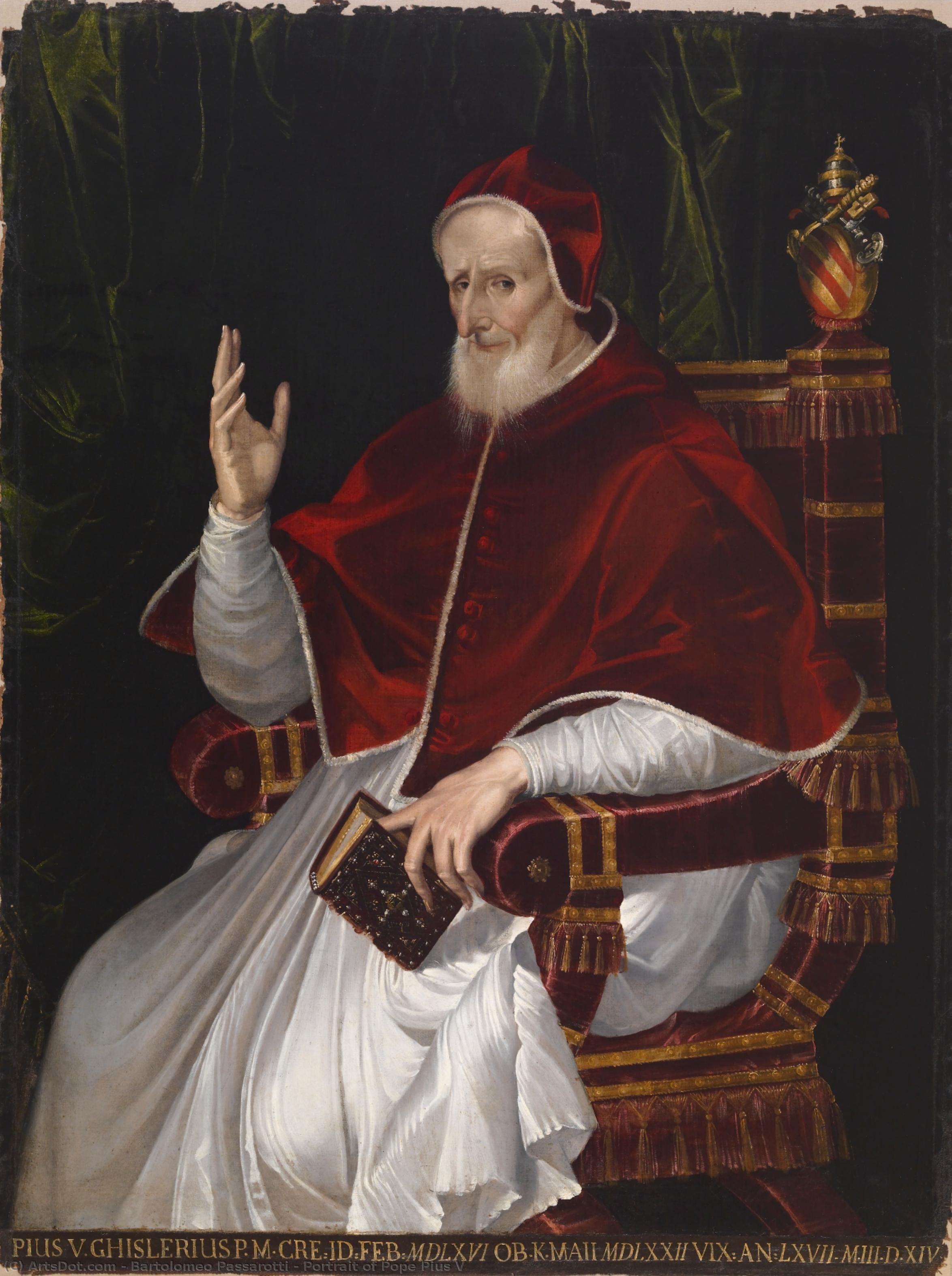 Portrait Of Pope Pius V — Bartolomeo Passarotti