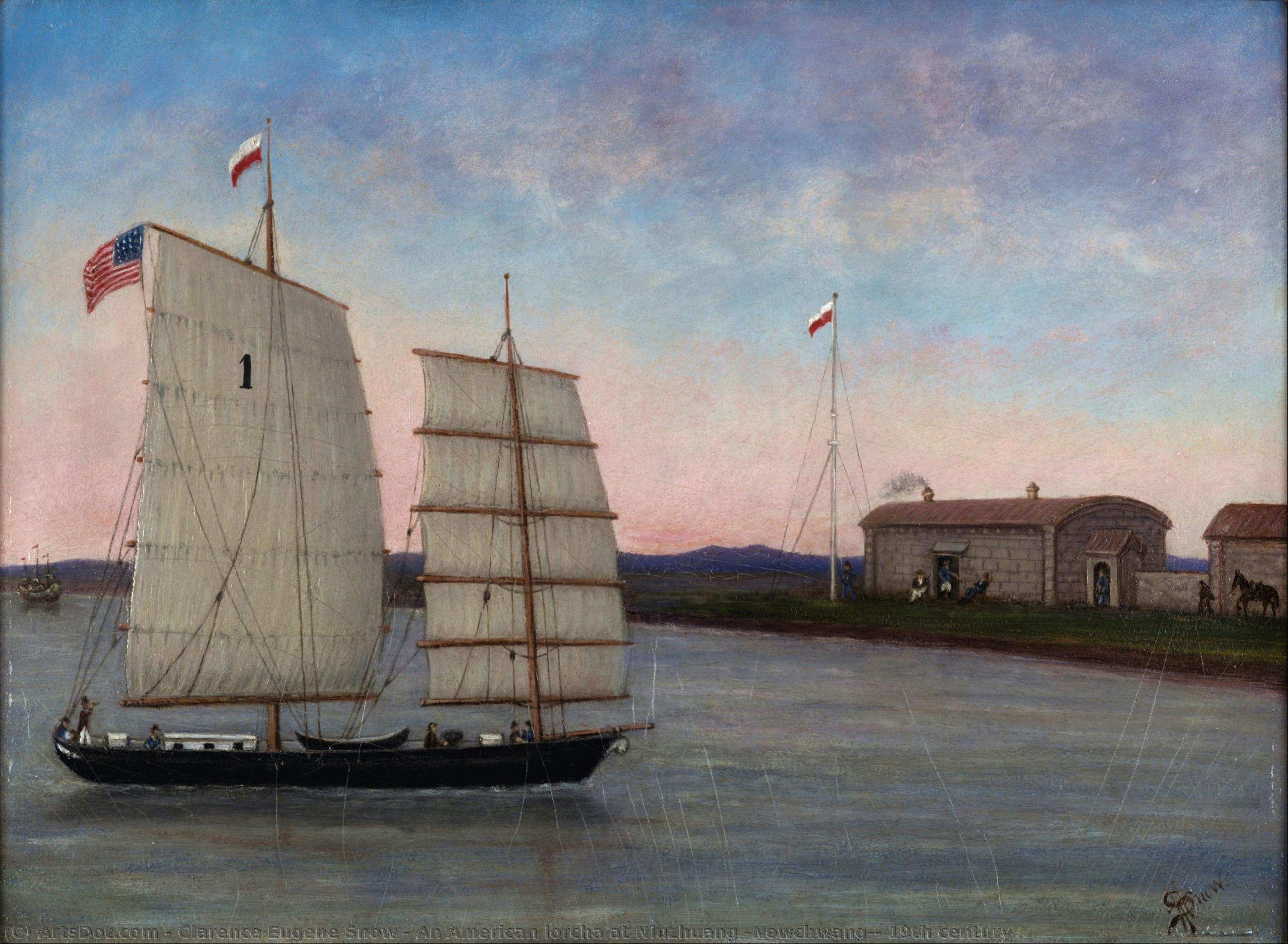 An American Lorcha At Niuzhuang (newchwang), 19th Century — Clarence Eugene Snow