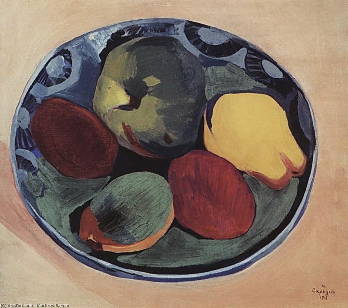 Fruits On The Blue Plate — Martiros Sarian