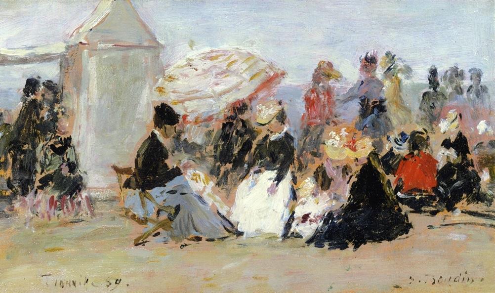 Crinolines On The Beach, Trouville — Eugène Louis Boudin