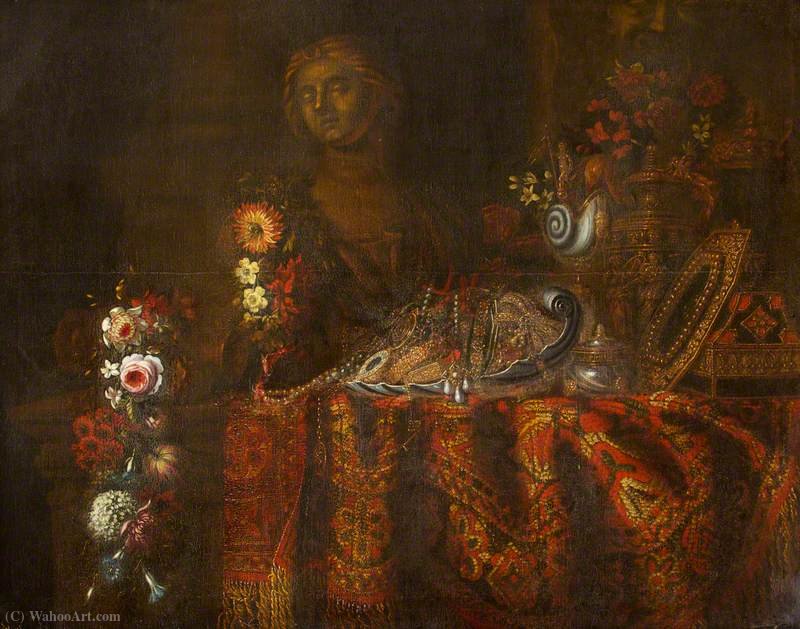 Still Life With A Rich Rug, Salver And Sweetmeats — Francesco Fieravino (il Maltese)