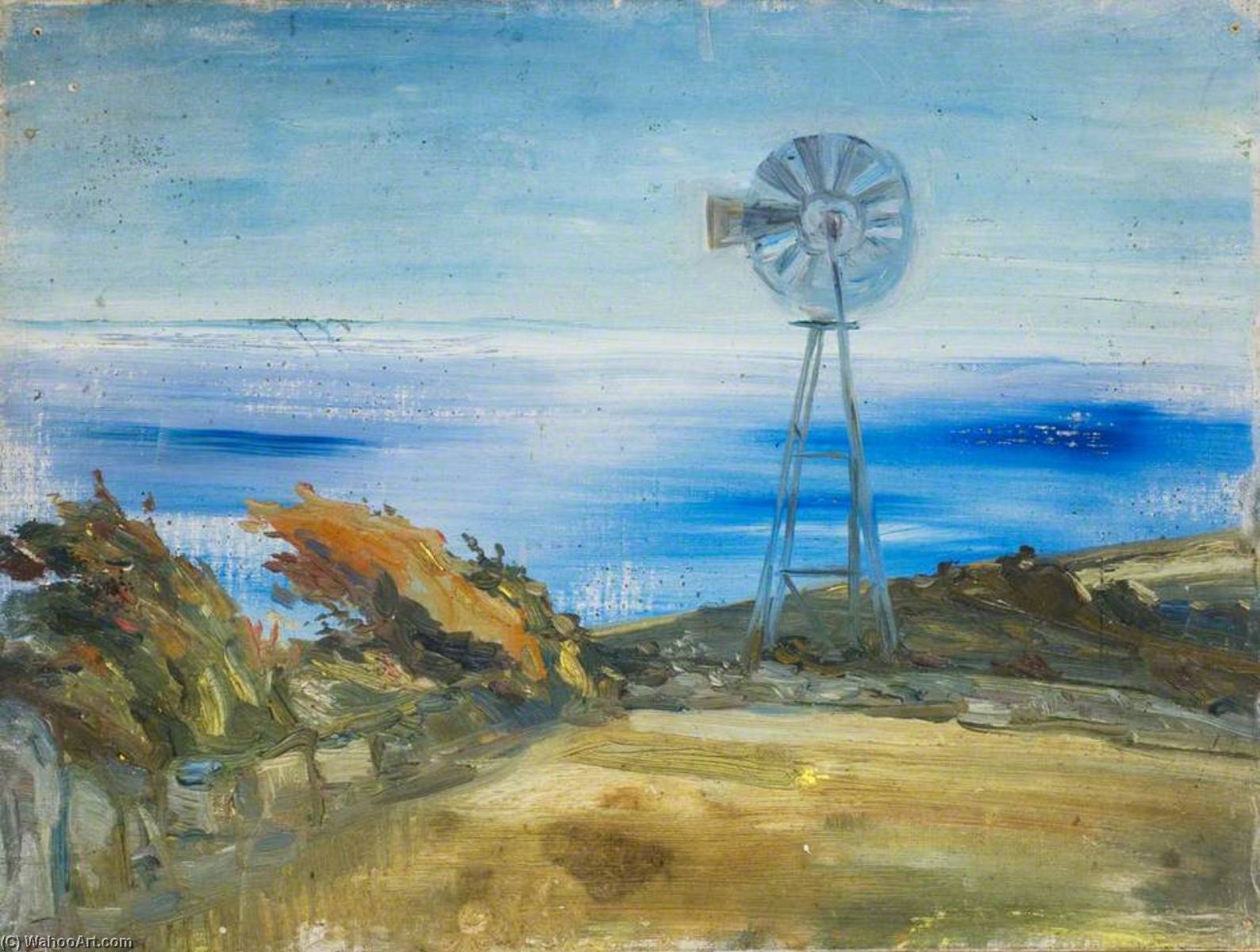 Landscape With A Windmill — Sir Alfred James Munnings
