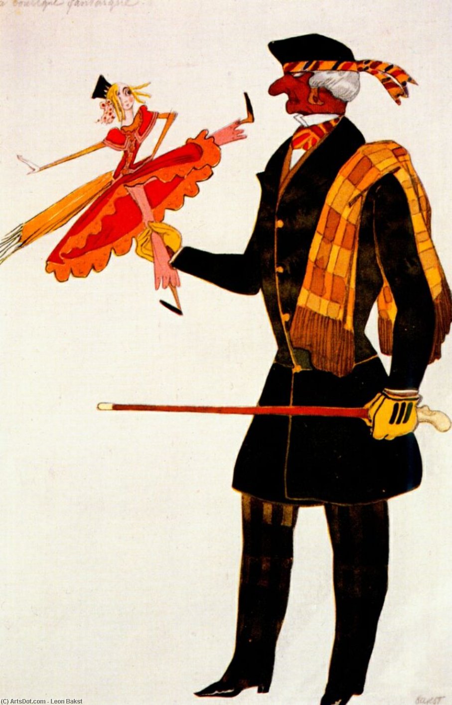 Costume For The Englishman, From La Boutique Fantastique — Léon Bakst