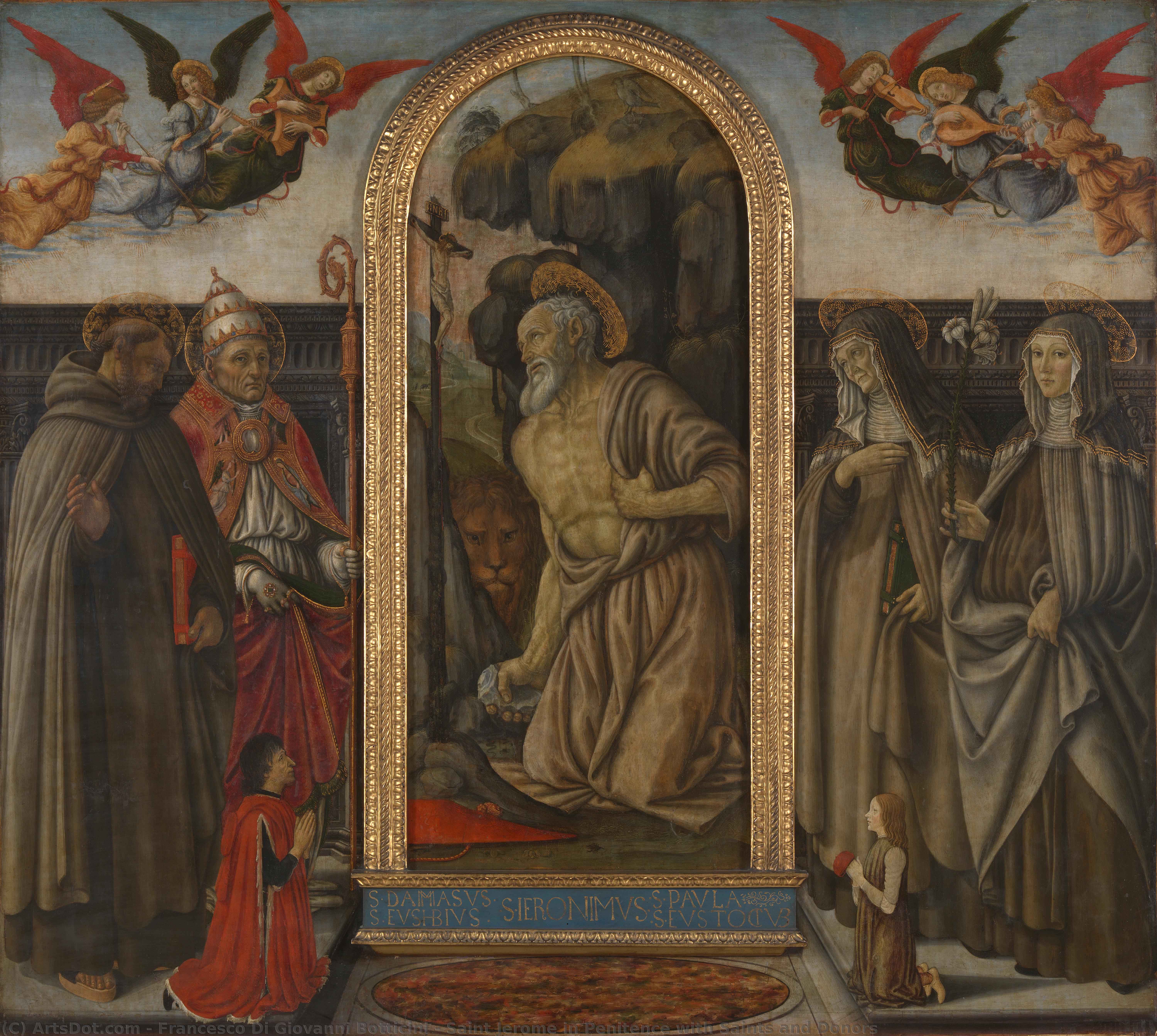 Saint Jerome In Penitence With Saints And Donors — Francesco Botticini