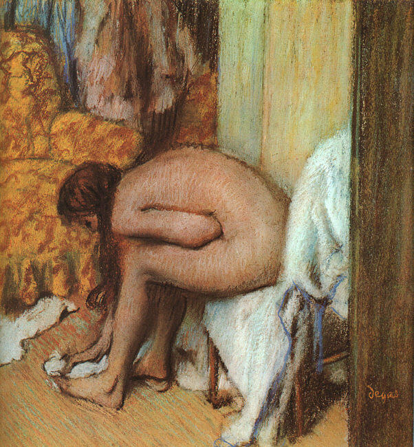 After The Bath (woman Drying Her Feet) — Edgar Degas