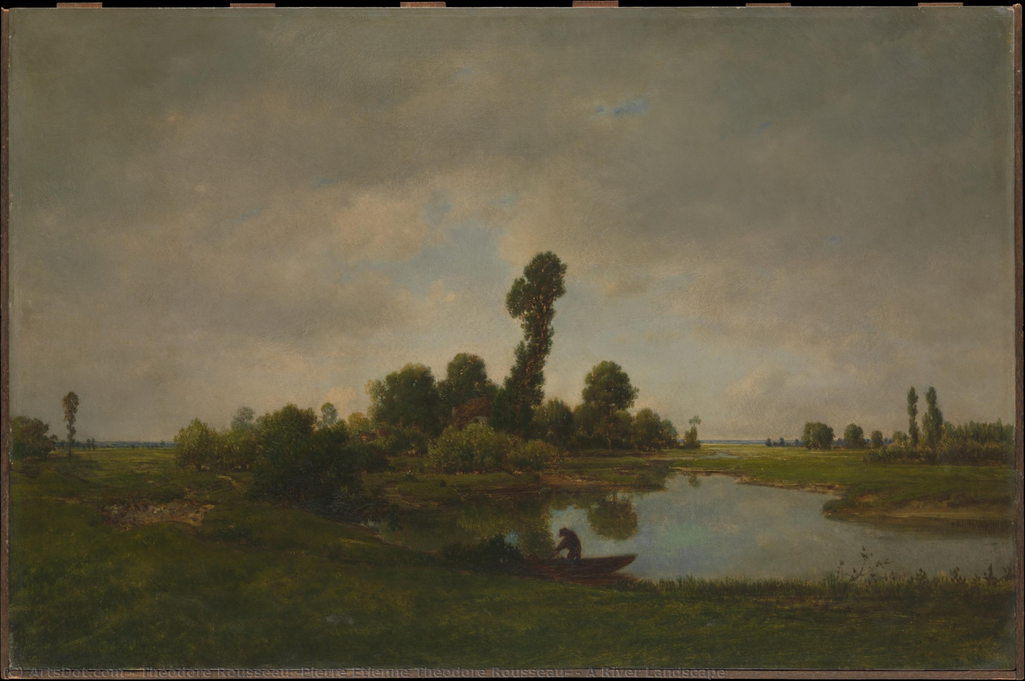 A River Landscape — テオドール・ルソー