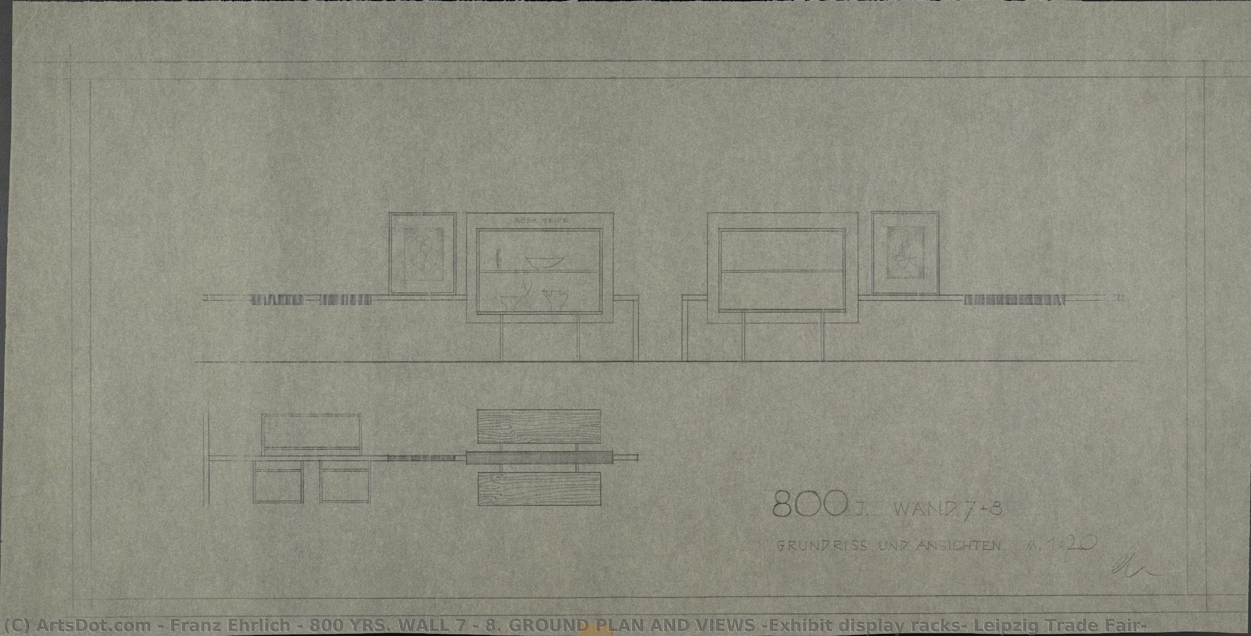 800 Yrs. Wall 7 + 8. Ground Plan And Views (exhibit Display Racks, Leipzig Trade Fair) — Franz Ehrlich
