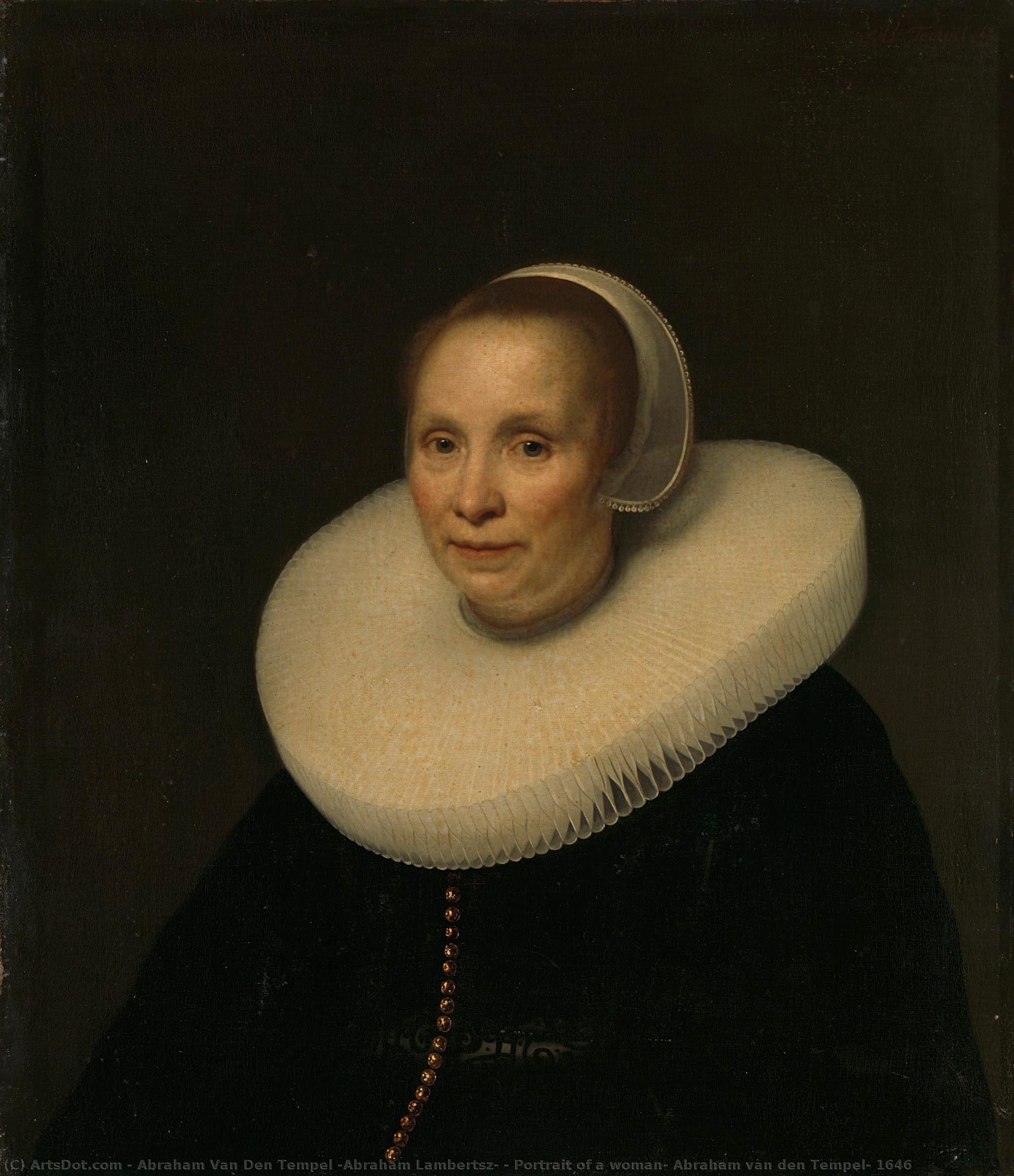 Portrait Of A Woman, Abraham Van Den Tempel, 1646 — Abraham Lambertsz. Van Den Tempel