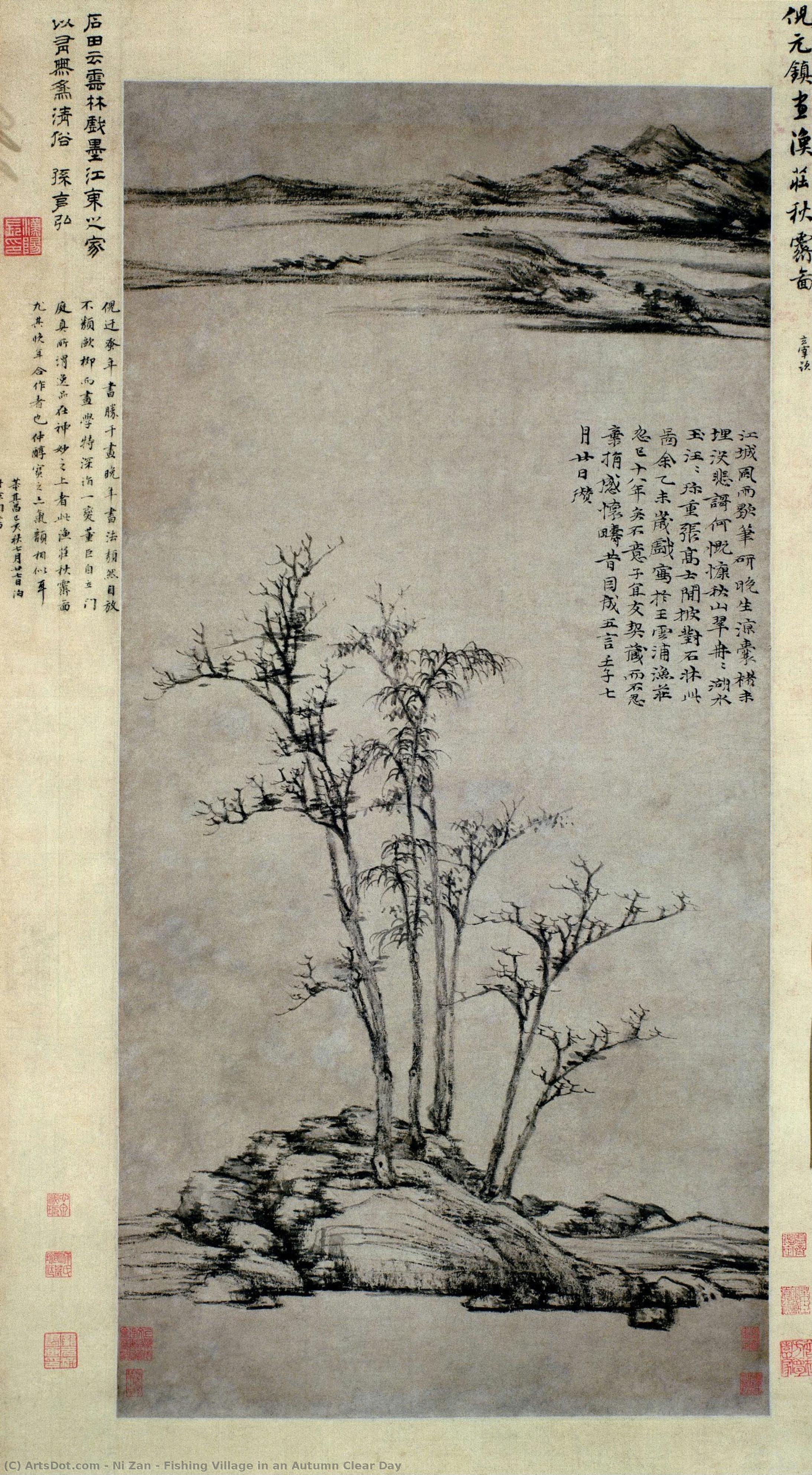 Fishing Village In An Autumn Clear Day — 倪瓒
