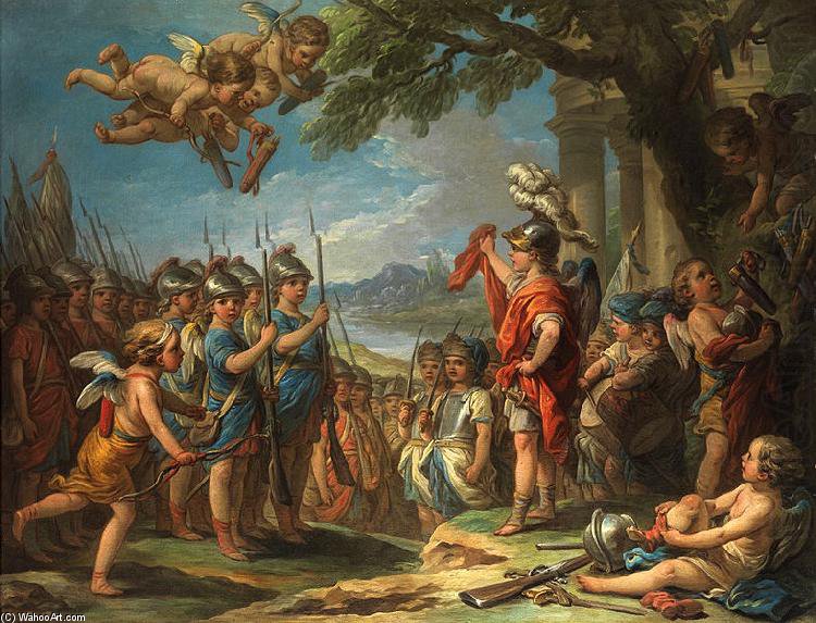 Der Liebesgott Amor Lasst Seine Truppen Exerzieren — Jean Baptiste Lallemand