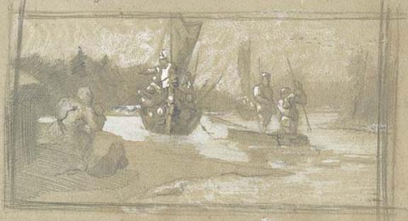 Sketch Of Scene From Varangian Life — Nicholas Roerich