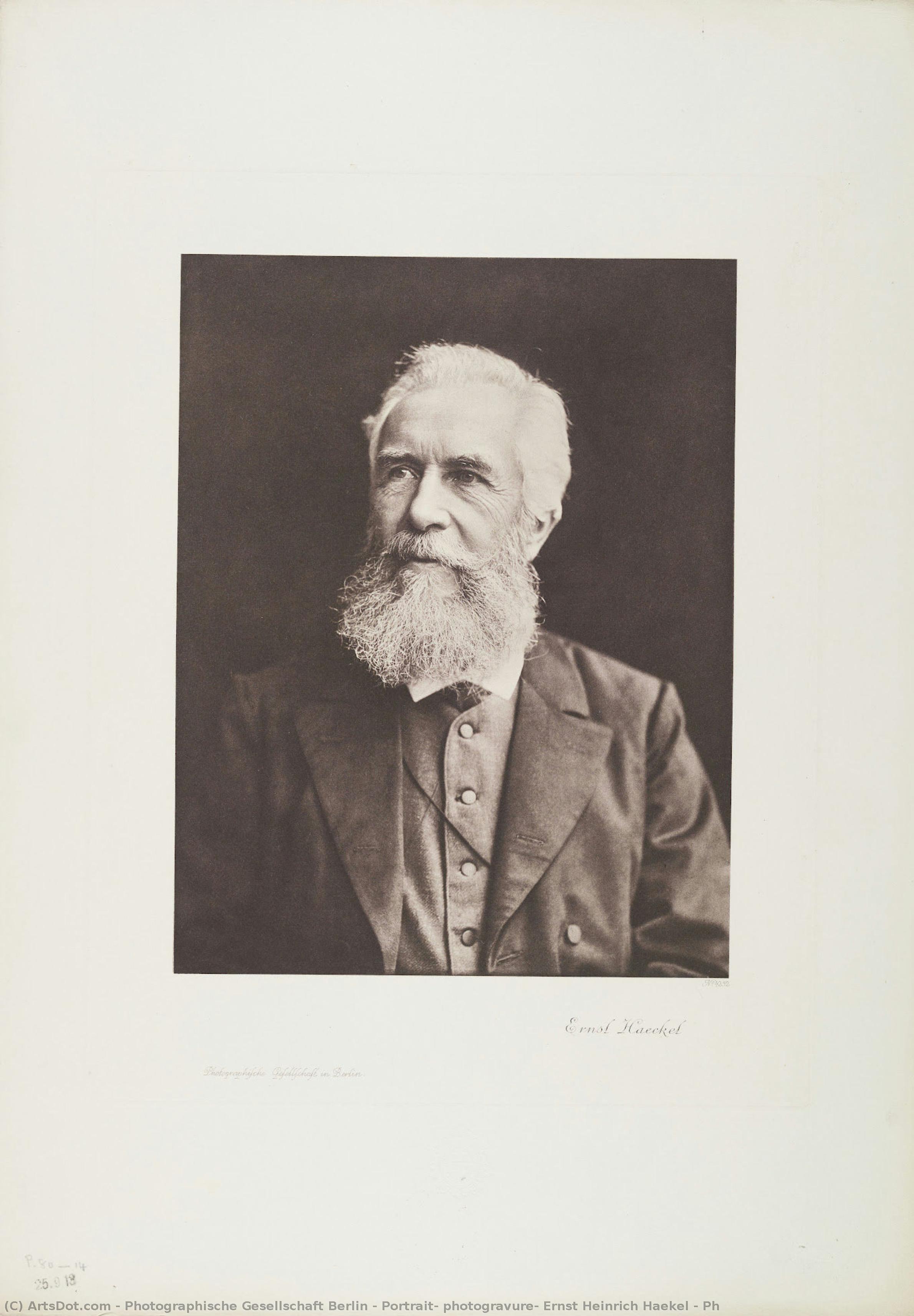 Portrait, Photogravure, Ernst Heinrich Haekel / Ph — Photographische Gesellschaft Berlin